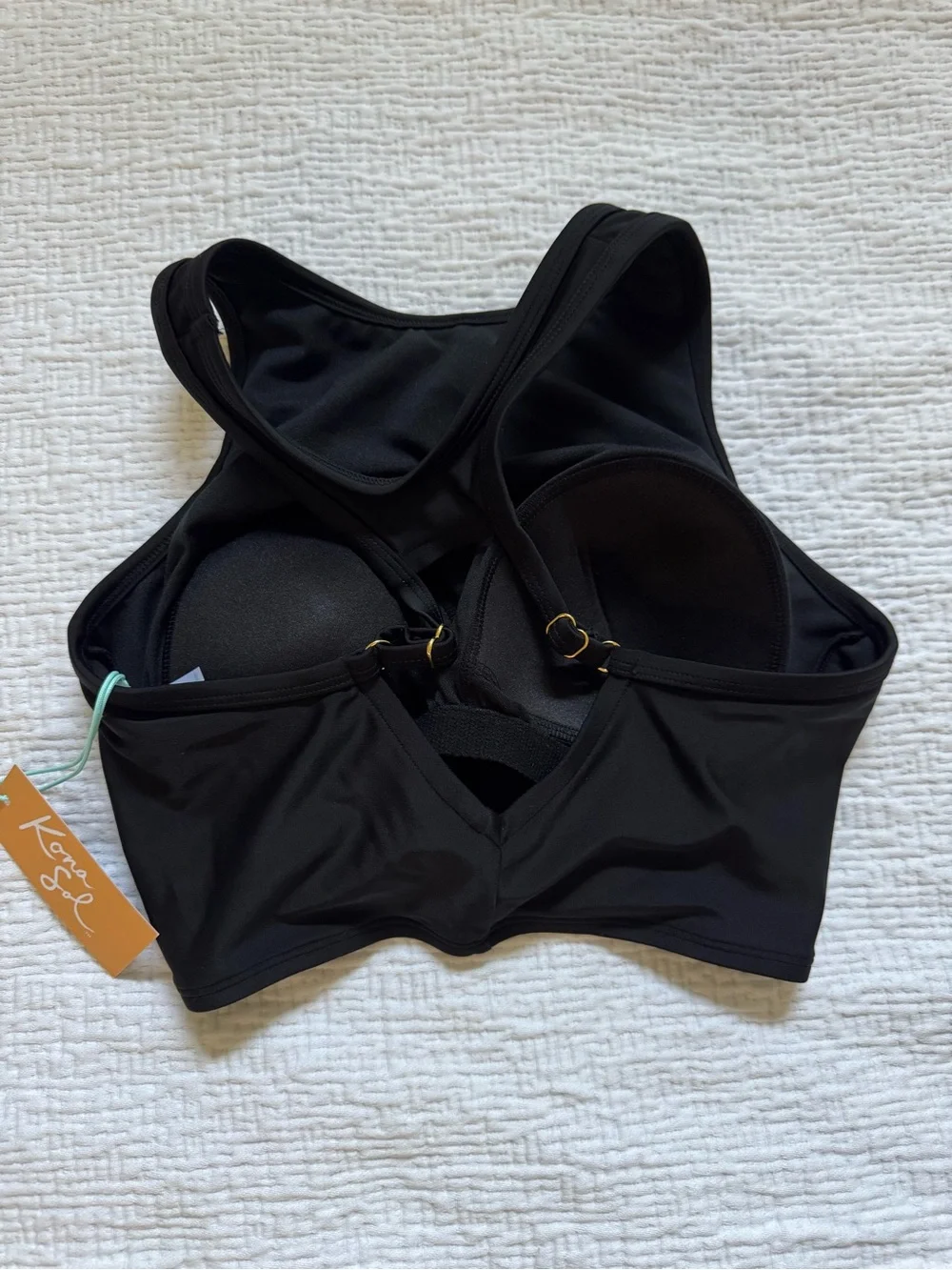 Twist-Front High-Neck Swim Top